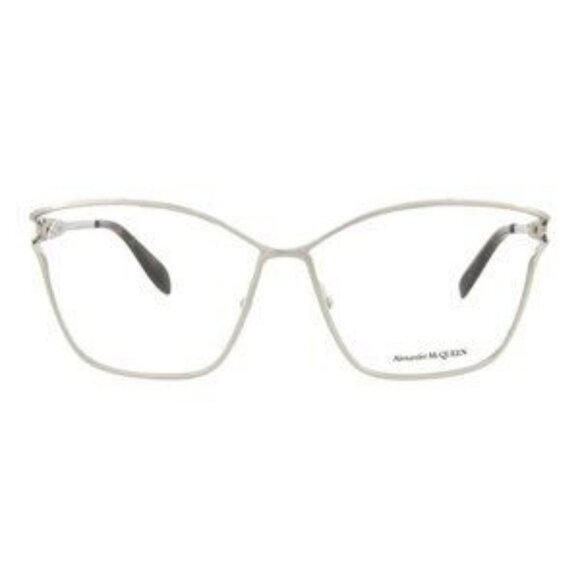 Alexander McQueen Womens Cat Eye Silver Silver Transparent Fashion Designer